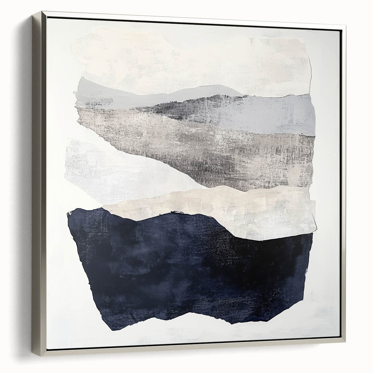 Modern Abstract Wall Art – Neutral Layers in Black, Beige & Gray