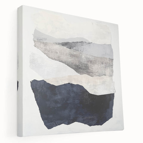 Modern Abstract Wall Art – Neutral Layers in Black, Beige & Gray