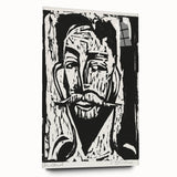 Expressionist Art - Striking Monochrome Portrait in Abstract Style