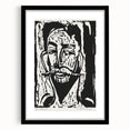 Expressionist Art - Striking Monochrome Portrait in Abstract Style