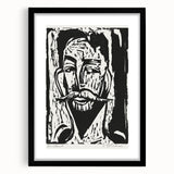 Expressionist Art - Striking Monochrome Portrait in Abstract Style