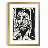 Expressionist Art - Striking Monochrome Portrait in Abstract Style