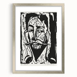 Expressionist Art - Striking Monochrome Portrait in Abstract Style