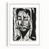 Expressionist Art - Striking Monochrome Portrait in Abstract Style