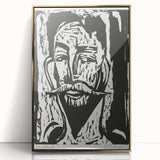 Expressionist Art - Striking Monochrome Portrait in Abstract Style