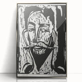 Expressionist Art - Striking Monochrome Portrait in Abstract Style