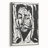 Expressionist Art - Striking Monochrome Portrait in Abstract Style