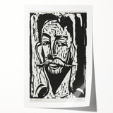 Expressionist Art - Striking Monochrome Portrait in Abstract Style