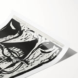 Expressionist Art - Striking Monochrome Portrait in Abstract Style