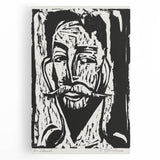 Expressionist Art - Striking Monochrome Portrait in Abstract Style