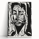 Expressionist Art - Striking Monochrome Portrait in Abstract Style