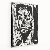 Expressionist Art - Striking Monochrome Portrait in Abstract Style