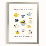 Textured abstract art print in muted gray and silver tones on a framed canvas, ideal for modern bedroom ambiance.