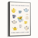 Black and white framed canvas featuring a vintage poster art landscape, ideal for bedroom wall decor.