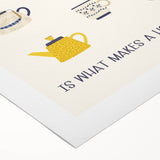 Art deco poster featuring a stylized cocktail glass in vibrant orange and blue tones on rolled canvas.