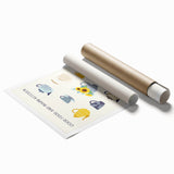 Extra large rolled print featuring a floral design in soft pastel shades, ideal for classy bathroom wall art.