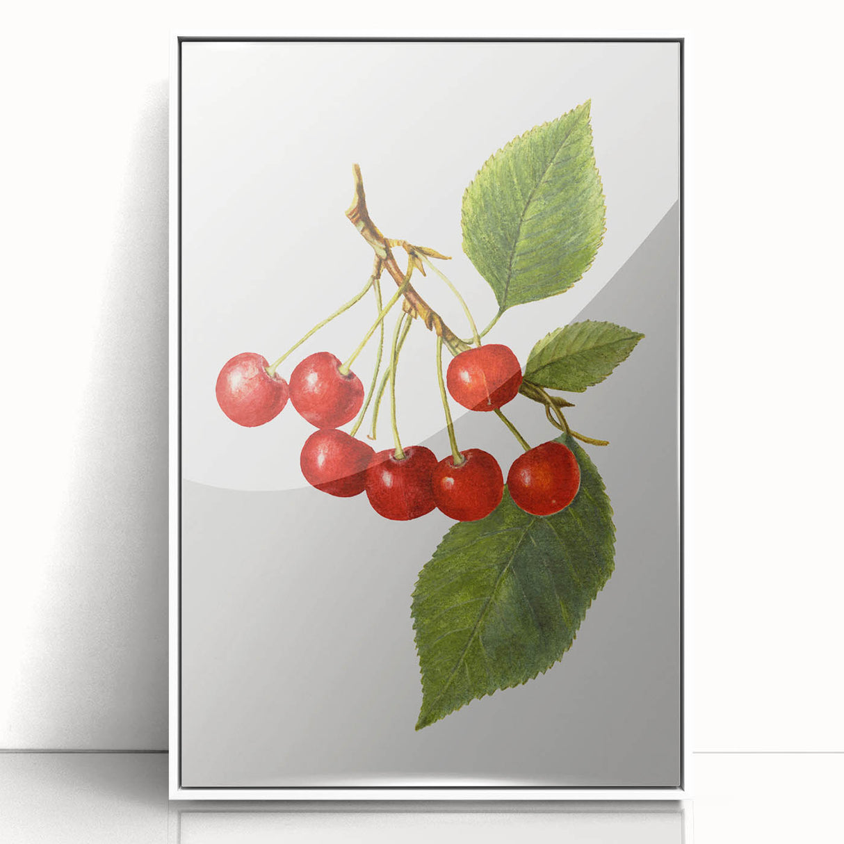 Acrylic print of modern art wall decor featuring an array of fruits in art deco style, ideal for nursery wall art.