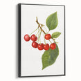 Black and white framed canvas featuring an assortment of fruits, ideal for bedroom wall art in a vintage poster style.