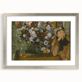 A Woman Seated Beside a Vase of Flowers by Degas: Classic Wall Art Print