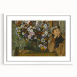 A Woman Seated Beside a Vase of Flowers by Degas: Classic Wall Art Print