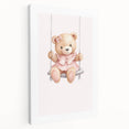 Teddy Bear on Swing Print - Girls Bedroom Nursery Wall Art
