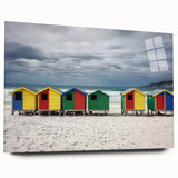 Elegant acrylic glass artwork showcasing a serene beach landscape, featuring vibrant colors and detailed textures, perfect for enhancing modern home decor.