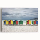 Vibrant landscape canvas featuring serene beach scene with golden sands and gentle waves, perfect for coastal decor. Ideal for adding tranquility to home interiors.