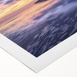 Rolled canvas showcasing a vibrant landscape bridge design, highlighting lush greenery and a serene waterway, elegantly packaged in a protective cardboard tube.