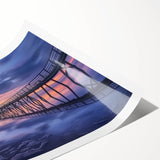 Landscape bridge rolled print showcasing intricate design details and vibrant colors, elegantly packaged in a protective cardboard tube for easy display. Perfect for enhancing home decor with artistic flair.