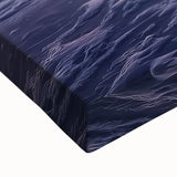 Close-up of a stretched canvas artwork depicting a scenic landscape bridge, showcasing vibrant colors and intricate details, ideal for home decor enhancement.