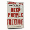 Deep Purple Concert Retro Poster - Vintage Fairfield Hall Art