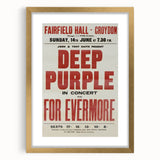 Deep Purple Concert Retro Poster - Vintage Fairfield Hall Art