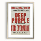 Deep Purple Concert Retro Poster - Vintage Fairfield Hall Art