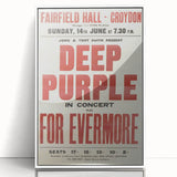 Deep Purple Concert Retro Poster - Vintage Fairfield Hall Art