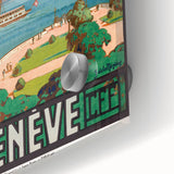 Vintage Geneva Travel Poster - Swiss Lake & Mountains Art Print