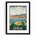 Vintage Geneva Travel Poster - Swiss Lake & Mountains Art Print