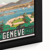 Vintage Geneva Travel Poster - Swiss Lake & Mountains Art Print