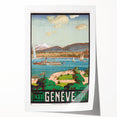 Vintage Geneva Travel Poster - Swiss Lake & Mountains Art Print