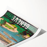 Vintage Geneva Travel Poster - Swiss Lake & Mountains Art Print