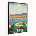 Vintage Geneva Travel Poster - Swiss Lake & Mountains Art Print