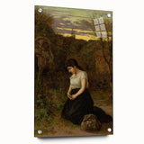 Realism Art Print of Woman in Cemetery - Detailed Classical Realism Canvas