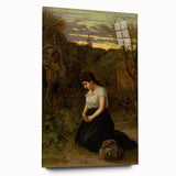 Realism Art Print of Woman in Cemetery - Detailed Classical Realism Canvas