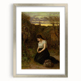 Realism Art Print of Woman in Cemetery - Detailed Classical Realism Canvas