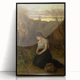 Realism Art Print of Woman in Cemetery - Detailed Classical Realism Canvas