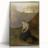 Realism Art Print of Woman in Cemetery - Detailed Classical Realism Canvas