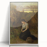Realism Art Print of Woman in Cemetery - Detailed Classical Realism Canvas