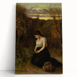 Realism Art Print of Woman in Cemetery - Detailed Classical Realism Canvas