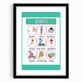 Children's Learning Art Prints - Sports Activity Chart