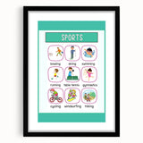 Children's Learning Art Prints - Sports Activity Chart