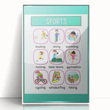 Children's Learning Art Prints - Sports Activity Chart